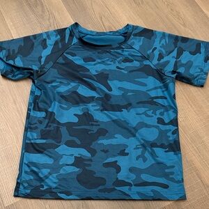 Kids Blue Camo Swim Shirt